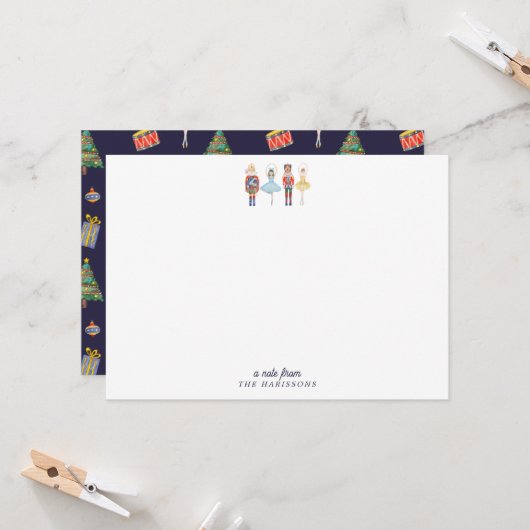 Invitation Nutcracker Christmas Stationery Note Card (Devant/Arrière en situation)
