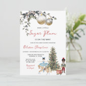 Invitation Nutcracker Christmas Winter Ornament Baby Shower (Debout devant)