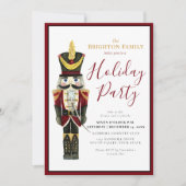 Invitation Nutcracker Classic Holiday Christmas Party Red (Devant)