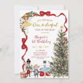 Invitation Nutcracker Classique Arc Rouge Coquette Anniversai (Devant)