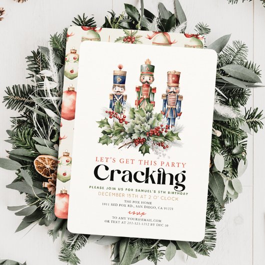 Invitation Nutcracker Cracing Noël Fête Anniversaire