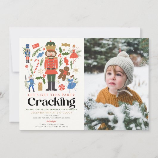 Invitation Nutcracker Cracking Holiday Anniversaire de enfant (Devant)