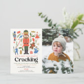 Invitation Nutcracker Cracking Holiday Anniversaire de enfant (Debout devant)