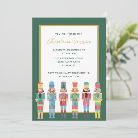 INVITATION NUTCRACKER DE COULEUR D'EAU DE NOËL (Debout devant)
