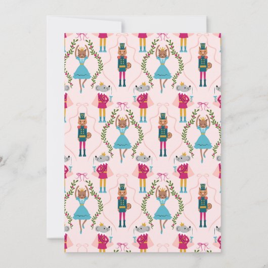 Invitation Nutcracker de Noël rose (Dos)