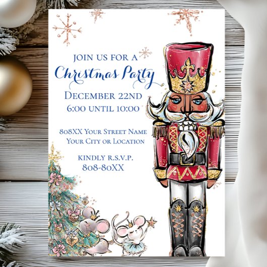 Invitation Nutcracker et Mice Christmas Party