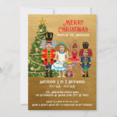 Invitation Nutcracker Famille de cinq Gold Noël (Devant)