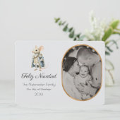 Invitation Nutcracker Feliz Navidad Photo Grey Card (Debout devant)