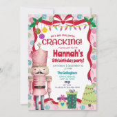 Invitation Nutcracker girl Christmas birthday invite. (Devant)
