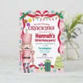 Invitation Nutcracker girl Christmas birthday invite. (Debout devant)