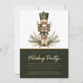 Invitation Nutcracker Green Gold Noël (Devant)