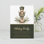 Invitation Nutcracker Green Gold Noël (Debout devant)