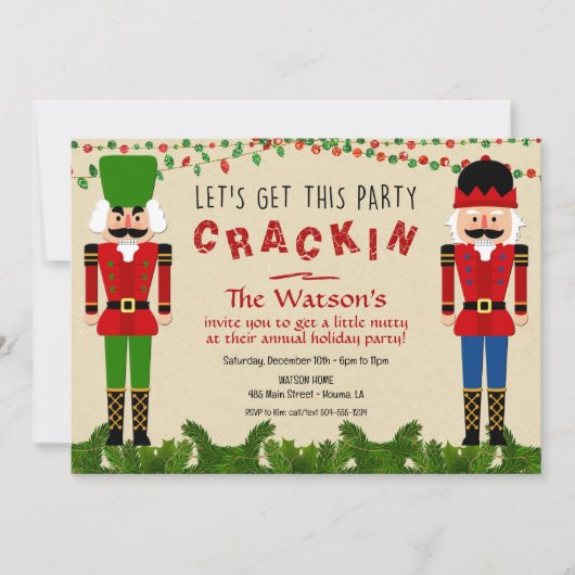 Invitation Nutcracker Invitations, Nutcracker de Noël (Devant)