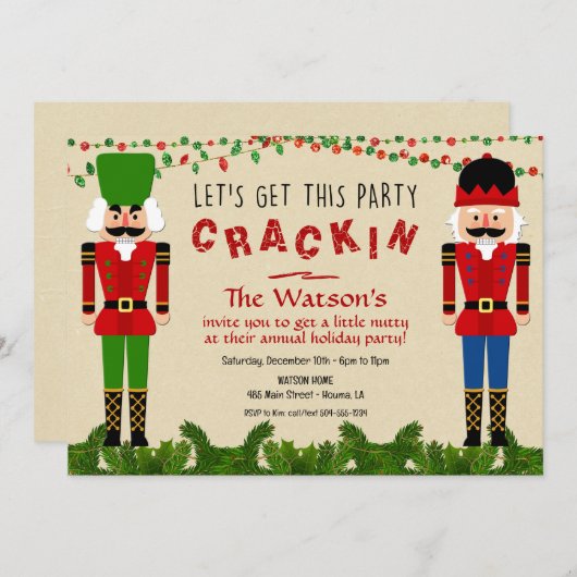 Invitation Nutcracker Invitations, Nutcracker de Noël (Devant / Derrière)