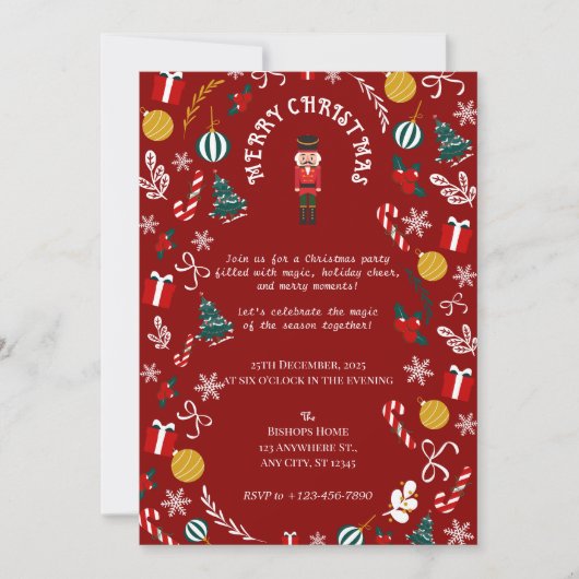 Invitation Nutcracker Magie fête de Noël (Devant)