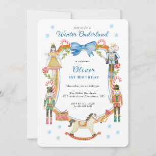 Invitation Nutcracker mignon Noël Fille 1er anniversaire