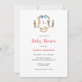 Invitation Nutcracker Monogram crest Christmas Baby shower (Devant)