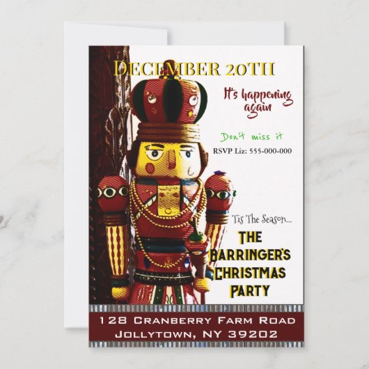 Invitation Nutcracker Nelson Joyeux Noël Party (Devant)
