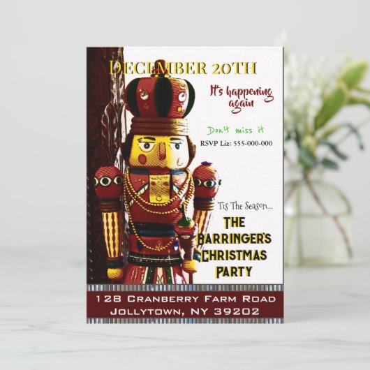 Invitation Nutcracker Nelson Joyeux Noël Party (Debout devant)