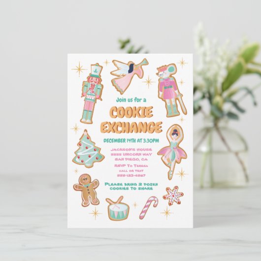 Invitation Nutcracker Noël Cookie Exchange Party (Debout devant)