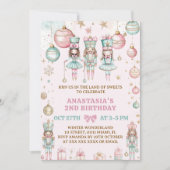 Invitation Nutcracker Noël Rose Girl 2e anniversaire (Devant)