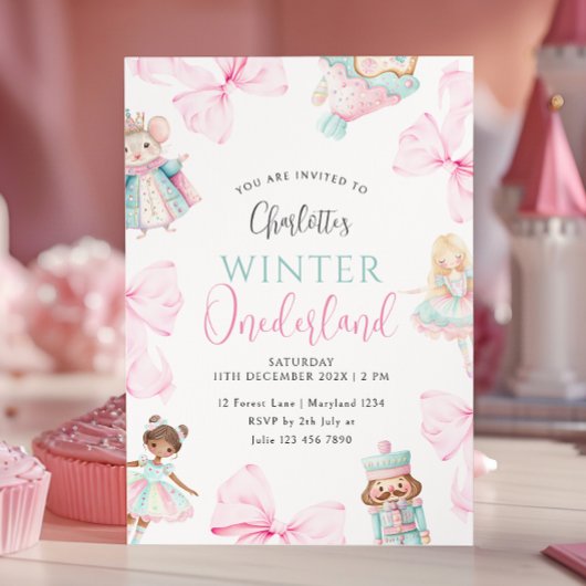 Invitation Nutcracker Onederland Girl premier anniversaire