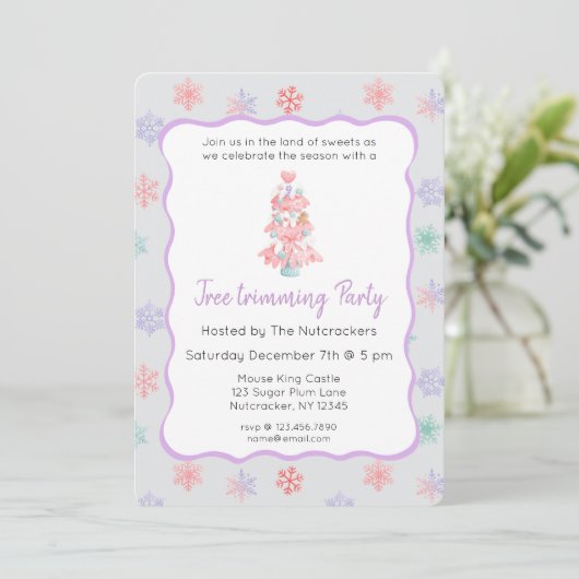 Invitation Nutcracker Pastel Tree Trimming Party (Debout devant)