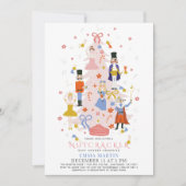 Invitation Nutcracker Pink Christmas Tree Baby shower (Devant)