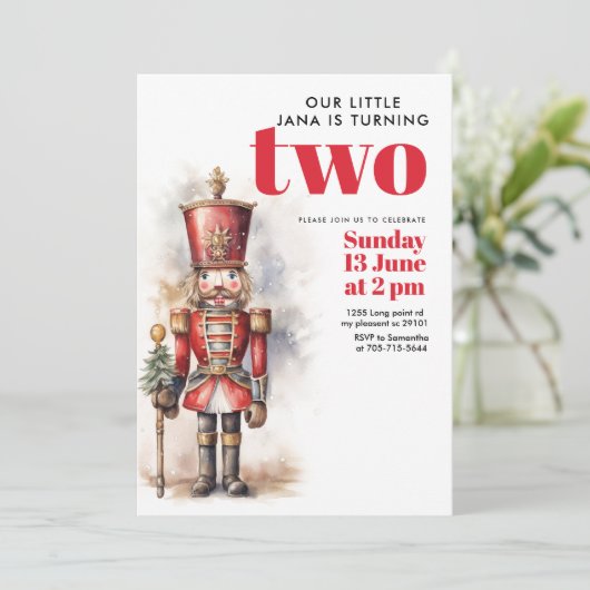 Invitation Nutcracker Red Magie Anniversaire (Debout devant)