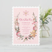 Invitation Nutcracker rose fille 1er anniversaire (Debout devant)
