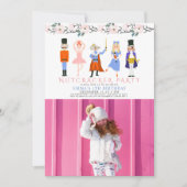 Invitation Nutcracker rose Fille de Noël Anniversaire Photo (Devant)