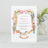 Invitation Nutcracker rose mignon Noël Fille Anniversaire (Debout devant)