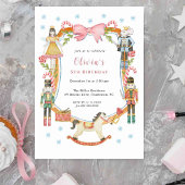 Invitation Nutcracker rose mignon Noël Fille Anniversaire