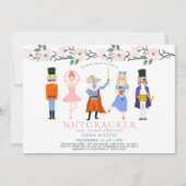 Invitation Nutcracker rose Noël Baby shower floral (Devant)