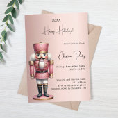 Invitation Nutcracker rose or fête de Noël