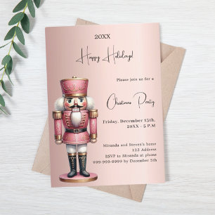 Invitation Nutcracker rose or fête de Noël