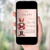 Invitation Nutcracker rose or fête de Noël