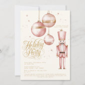 Invitation Nutcracker rose or ornements de vacances (Devant)