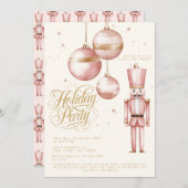 Invitation Nutcracker rose or ornements de vacances (Devant / Derrière)