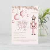 Invitation Nutcracker Rose Rose Or Ornements Fête de Fête (Debout devant)
