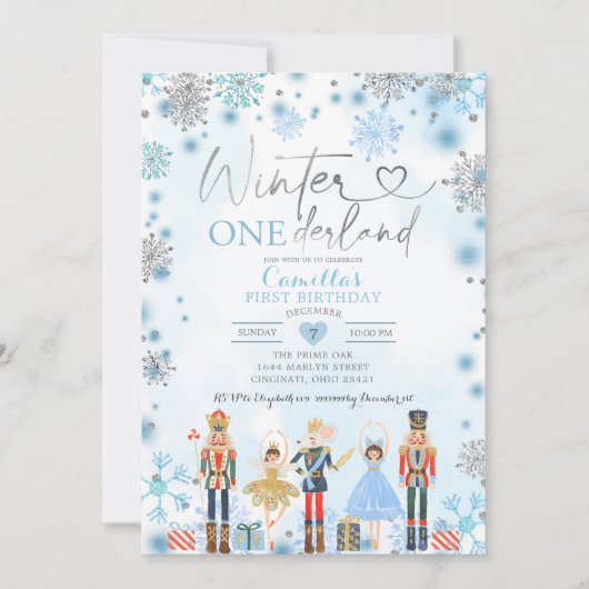 Invitation Nutcracker Silver Snowflake Onederland (Devant)