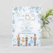 Invitation Nutcracker Silver Snowflake Onederland (Debout devant)