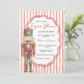 Invitation Nutcracker Stripes Winter Ballet Baby Shower (Debout devant)