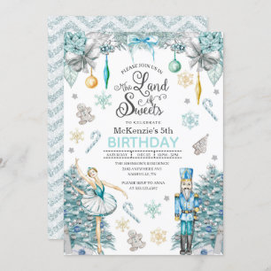 Invitation Nutcracker Sugar Plum Fairy Noël Anniversaire