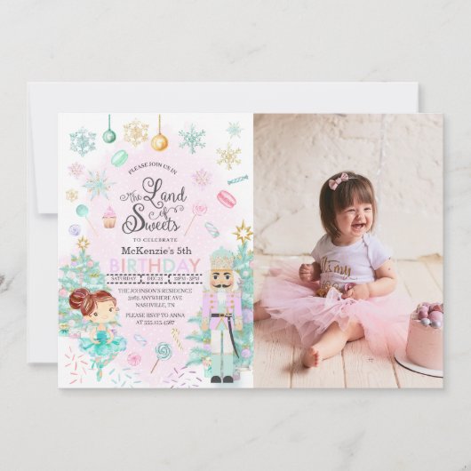 Invitation Nutcracker Sugar Plum Fée Noël Anniversaire (Devant)