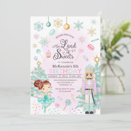 Invitation Nutcracker Sugar Plum Fée Noël Anniversaire (Debout devant)