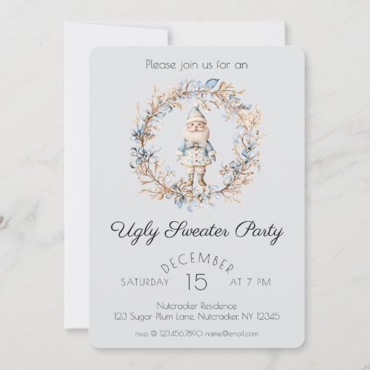 Invitation Nutcracker Ugly Christmas Sweer Party (Devant)