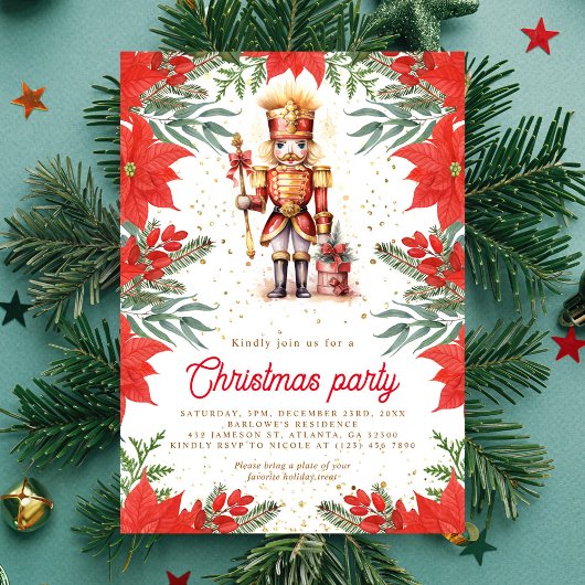 Invitation Nutcracker Vacances verdure fête de Noël