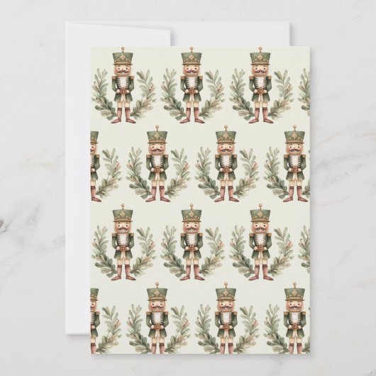 Invitation Nutcracker Vert Élégant Noël Fête de Noël (Dos)