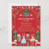 Invitation Nutcracker Vintage Christmas Ballet Anniversaire (Devant)